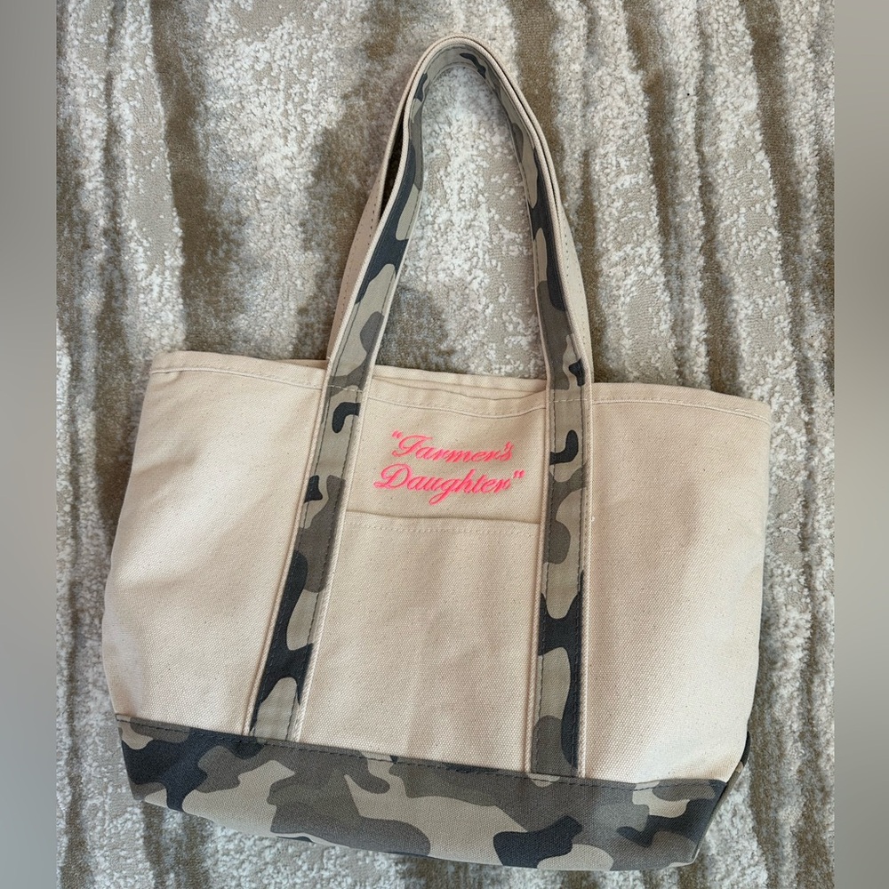 Neon & Camo Canvas Boat Tote